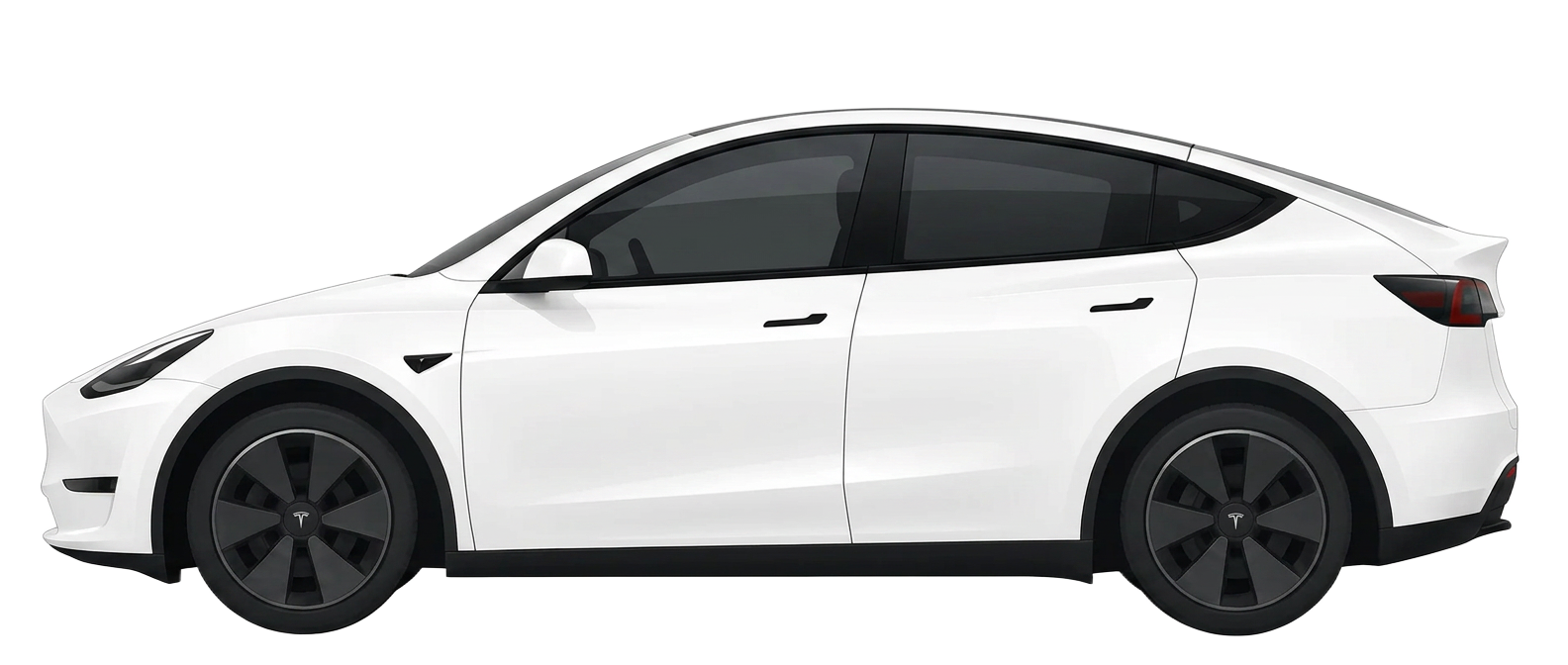 Witte Tesla Model Y van Taxi Drechterland, klaar voor de rit